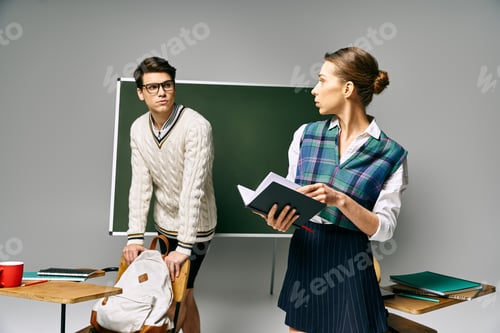 Preview: Enigmatic Duo by the Blackboard