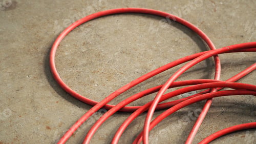 Preview: Red color electric power wire cable.