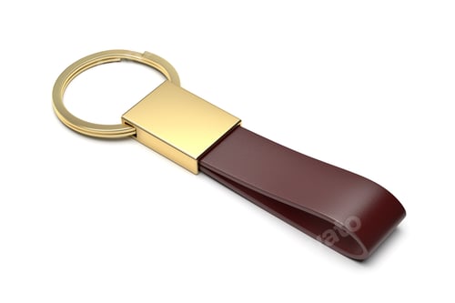 Preview: Gold keychain with leather strap