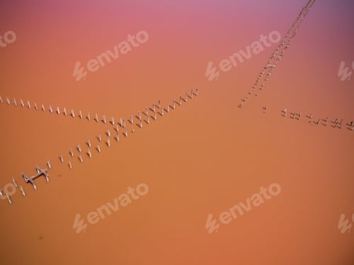 Preview: Aerial view of a pink salt lake. Azov Ukraine