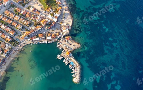 Preview: Aerial drone footage; The town of Mordogan, Karaburun - Izmir