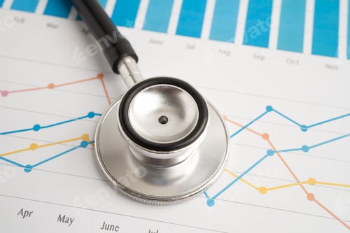 Preview: Stethoscope on graph paper, Finance, Account, Statistics, Investment