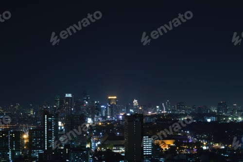 Preview: Scenic view of Modern Bangkok city at night