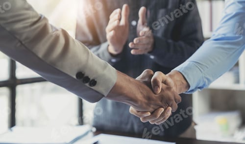 Preview: Business handshake for teamwork of business merger and acquisition,successful negotiate,hand shake,t
