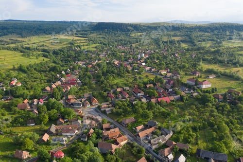 Preview: Aerial View of a Village in Transylvania