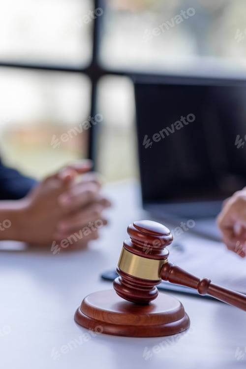Preview: justice and law concept. male lawyer working in an office. Legal law, advice, and justice concept. T