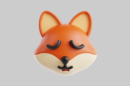 Preview: Sleepy cartoon fox face