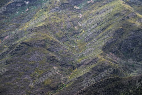 Preview: Geological strata on the slopes are observed when the vegetation lost