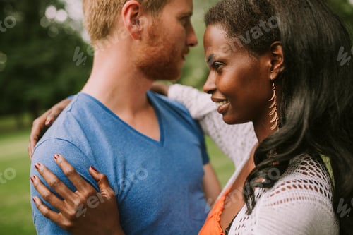 Preview: Multiracial couple in the park