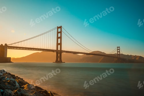 Preview: Golden Gate and its beautiful sunset tones. United States