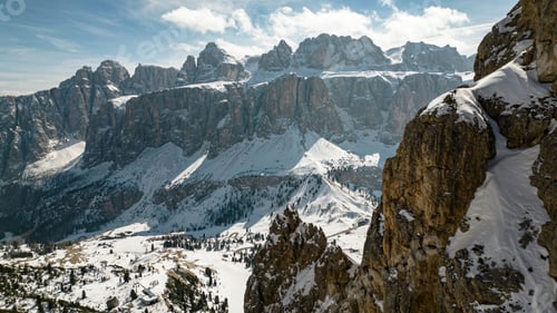 Preview: Sella group of Dolomites, aerial shot