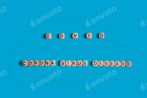 Preview: Corona Virus Disease Concept with Wooden Letter Blocks