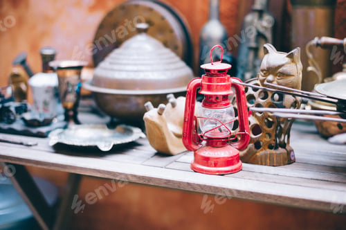 Preview: Red vintage lantern