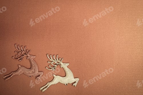 Preview: Reindeer Christmas Decorations In Vintage Color For Background