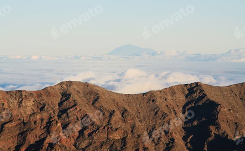 Preview: View of Teide peak from El Roque de los muchachos, the higher point in La Palma island