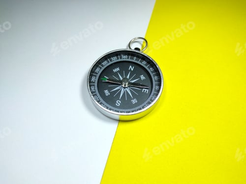 Preview: Selective focus.Compass with colorful background