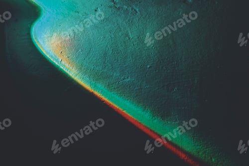 Preview: Abstract image of colorful shapes of light against black background