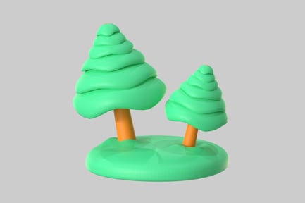 Preview: Toon adventure pine trees landscape