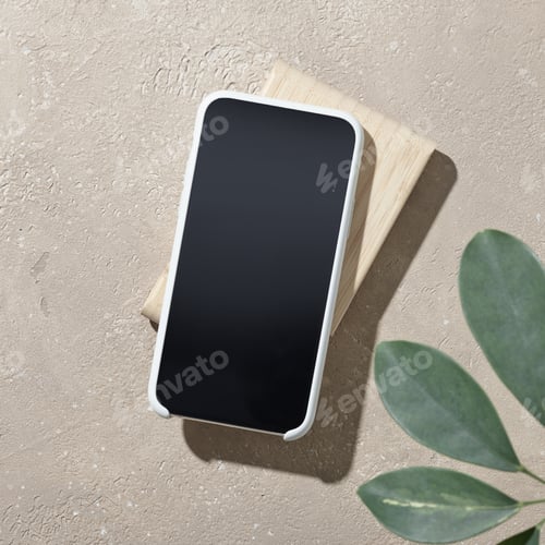Preview: smartphone on beige color table top
