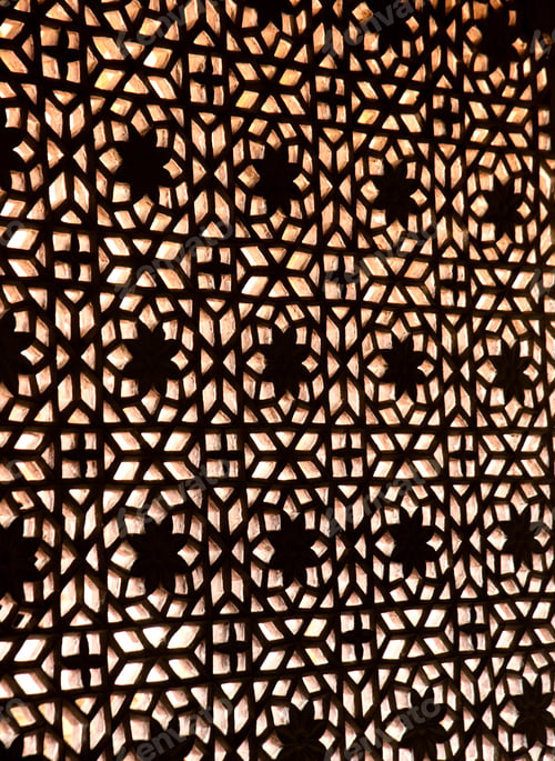 Preview: Old stone carving window, India.