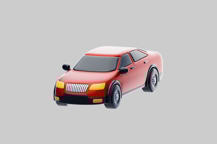Preview: Red car with a sleek, modern design