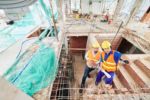 Preview: Builder and contractor on construction site