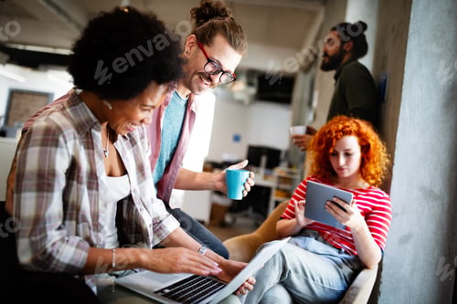 Preview: Programmers cooperating brainstorming at information technology company