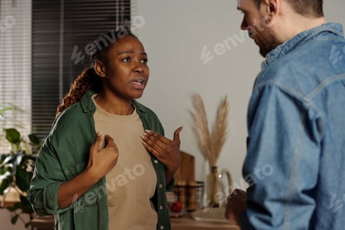 Preview: Young annoyed woman making excuses