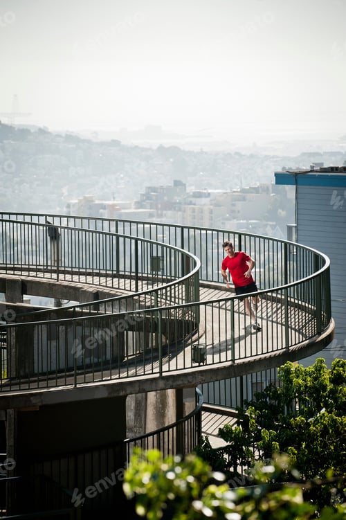 Preview: Man running on city ramp