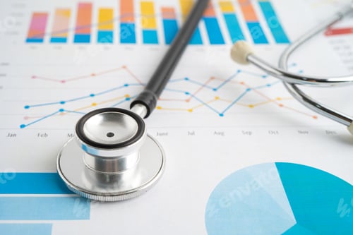 Preview: Stethoscope on graph paper, Finance, Account, Statistics, Investment, Analytic research data