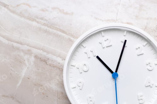 Preview: Wall Clock on color background. Creative Photo