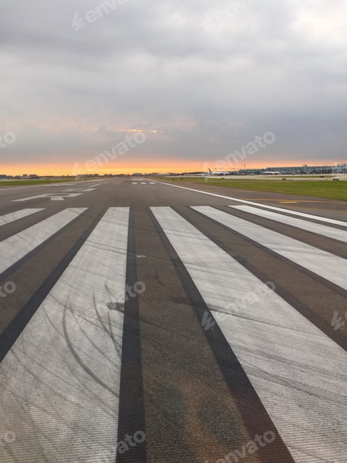 Preview: New beginnings inside the plane on the runway ready to takeoff at sunrise