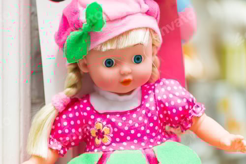 Preview: Baby doll in pink dress