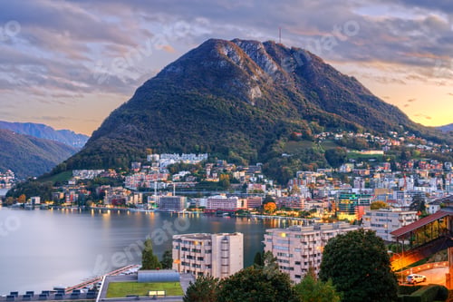 Preview: Lugano, Switzerland on the Lake at Dawn