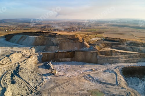 Preview: Aerial view of open pit mine of sandstone materials for construction industry