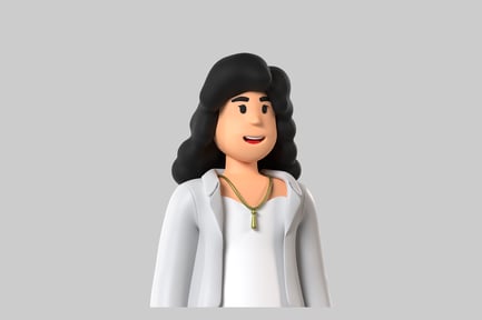 Preview: Cartoon woman in white coat