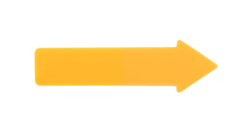 Preview: Colorful arrow shaped sticky note on white background. School stationery
