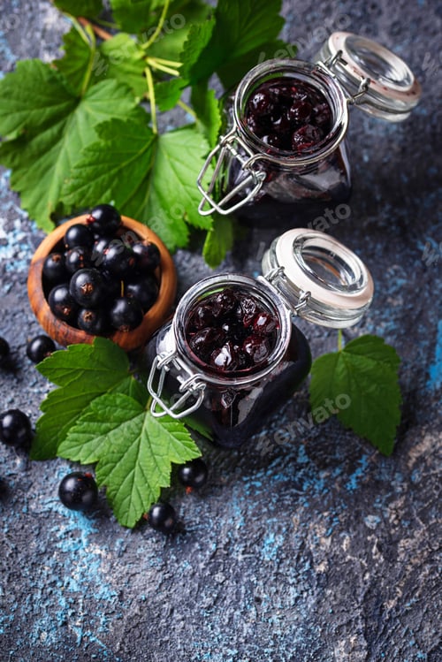 Preview: Black currant jam in jar