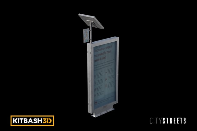 Kitbash: City Streets - Billboard A 3D, Incl. city & screen - Envato