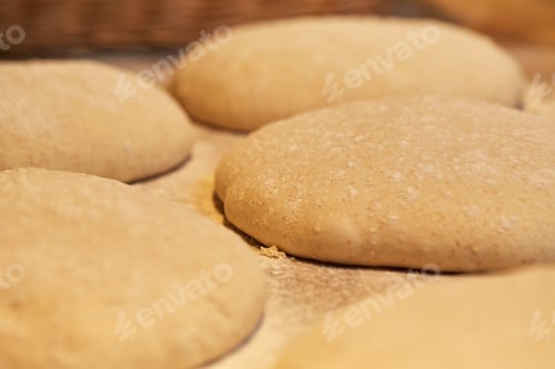 Preview: close up of yeast bread dough at bakery