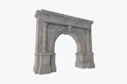 Preview: Rectangular stone archway with ornate columns