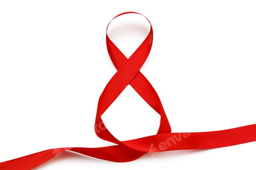 Preview: Breast Cancer Awareness pink ribbon isolated on white