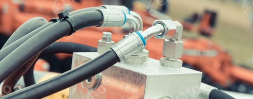 Preview: Hydraulic or pneumatic mechanism in industrial machine. Technology