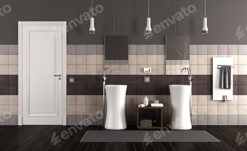 Preview: Modern bathroom with two sinks