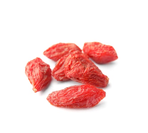 Preview: Dehydrated Goji Berries on a White Background