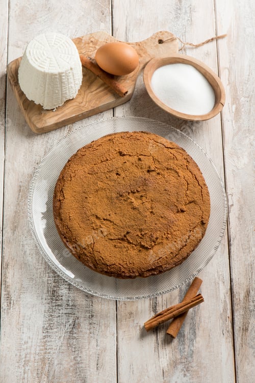 Preview: ricotta cake with cocoa and cinnamon