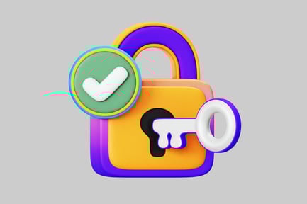 Preview: Colorful lock with key