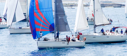 Preview: Brindisi, Italy - 06.16.2019: Sailing yachts during regatta Brindisi Corfu