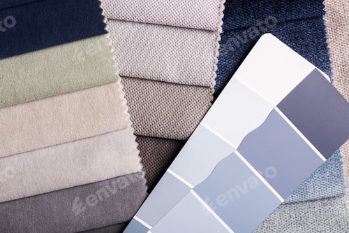 Preview: a variety of fabrics with a color palette