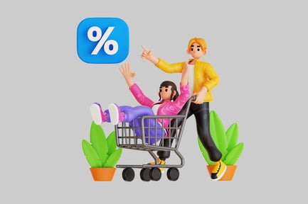 Preview: Percentage sale celebration illustration